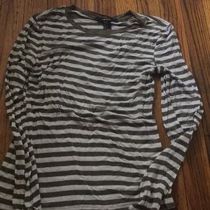 Forever 21 green stripe long sleeve